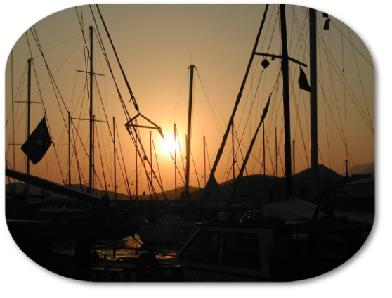 Kas Marina am Sonnenuntergang
